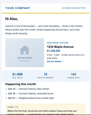 Monthly Newsletter email template