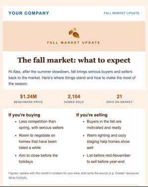 Market Update email template: Fall Update