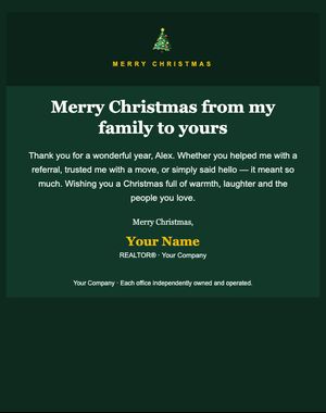 Holidays email template: Merry Christmas