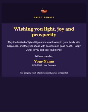 Holidays email template: Diwali