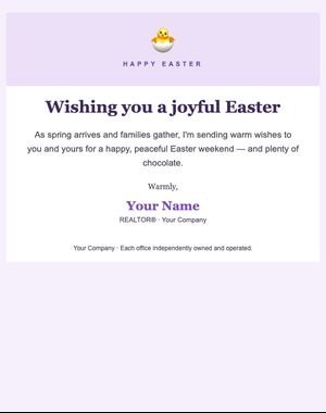 Holidays email template: Easter