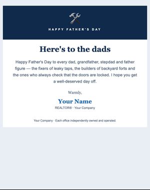Holidays email template: Father's Day