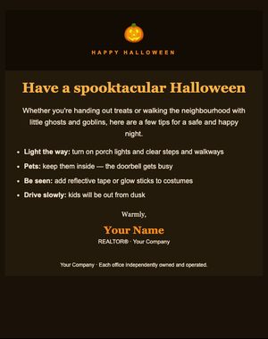 Holidays email template: Halloween