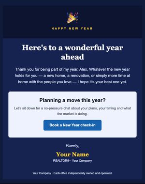 Holidays email template: Happy New Year