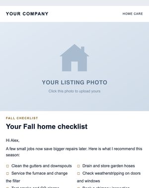 Home Care Checklist email template: Photo Checklist