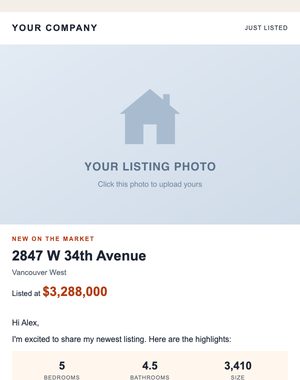 Just Listed email template: Photo Gallery