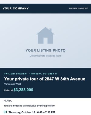 Private Showing email template: Twilight Preview