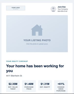 Home Valuation email template: Equity Checkup — Corporate