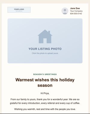 Holidays email template: Holiday Card — Neighbourhood