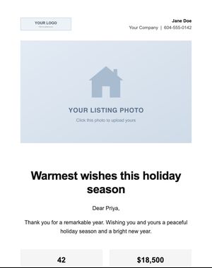 Holidays email template: Holiday Card — Modern Minimal