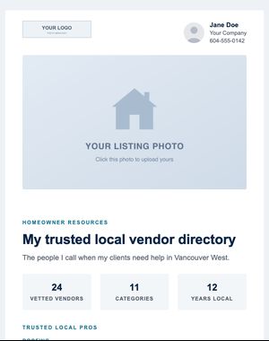 Local Guides email template: Vendor Directory — Corporate