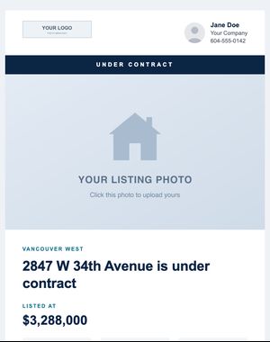 Under Contract email template: Classic