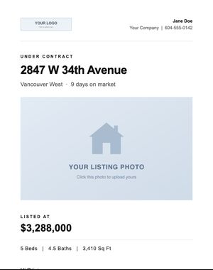 Under Contract email template: Modern Minimal
