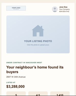 Under Contract email template: Neighbourhood