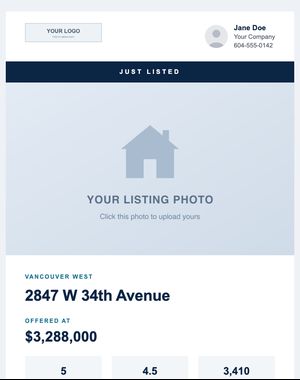 Just Listed email template: Property Grid