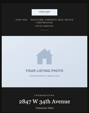 Just Listed email template: Luxury Showcase