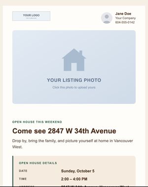 Open House email template: Neighbourhood