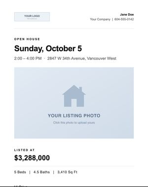Open House email template: Modern Minimal