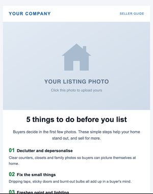 Seller Guides email template: Seller Prep Guide