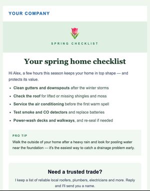 Spring Checklist newsletter template