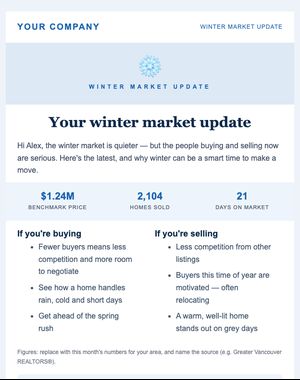 Market Update email template: Winter Update